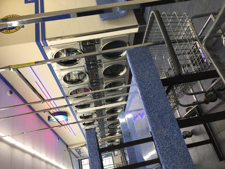 Blue Kangaroo Laundromat — attended drop-off laundry counter at 6151 W Diversey Ave in Belmont Cragin, Chicago