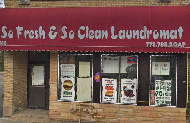 So Fresh & So Clean Laundromat — attended drop-off laundry counter at 318 W 115th St in Beverly, Chicago