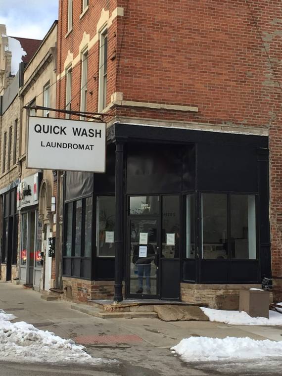 Quick Wash Laundromat — attended drop-off laundry counter at 1730 S Laflin St in Bridgeport, Chicago