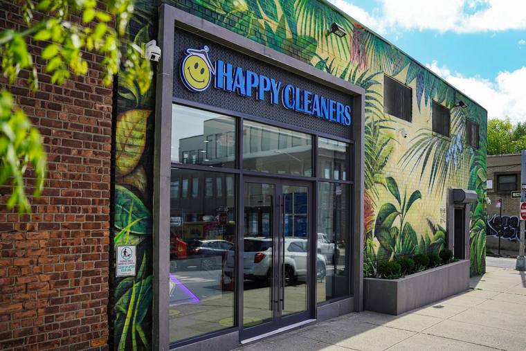Happy Cleaners — attended drop-off laundry counter at 1065 W Granville Ave in Edgewater, Chicago