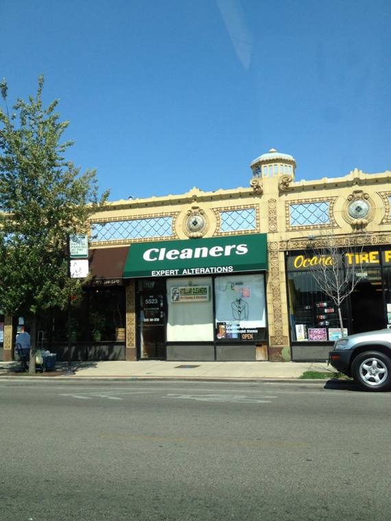 Stellar Cleaners — attended drop-off laundry counter at 5523 N Clark St in Edgewater, Chicago