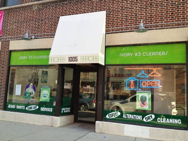 Ivory Cleaners — attended drop-off laundry counter at 1005 E 53rd St in Hyde Park, Chicago
