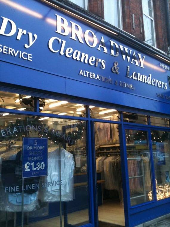 Broadway Cleaners — attended drop-off laundry counter at 3439 N Broadway in Lakeview, Chicago