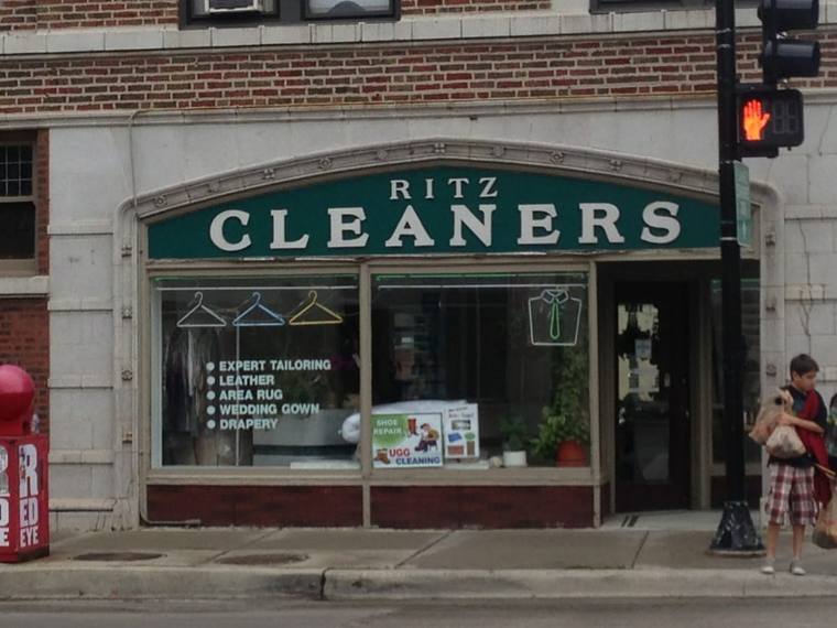 Ritz Cleaners — attended drop-off laundry counter at 3565 N Broadway in Lakeview, Chicago