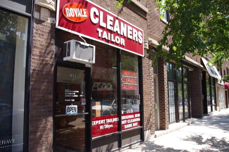Royale Cleaners — attended drop-off laundry counter at 1655 N Wells St in Lincoln Park, Chicago