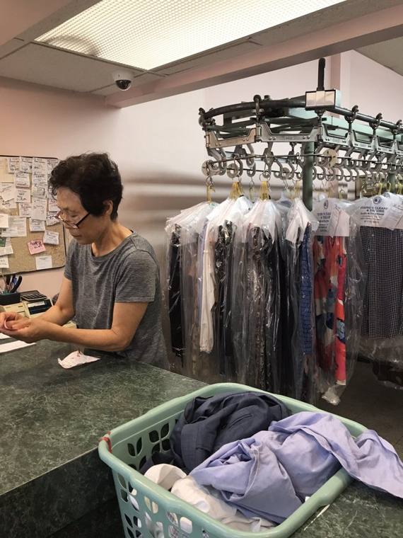 Youngs Cleaners — attended drop-off laundry counter at 2362 N Clark St in Lincoln Park, Chicago