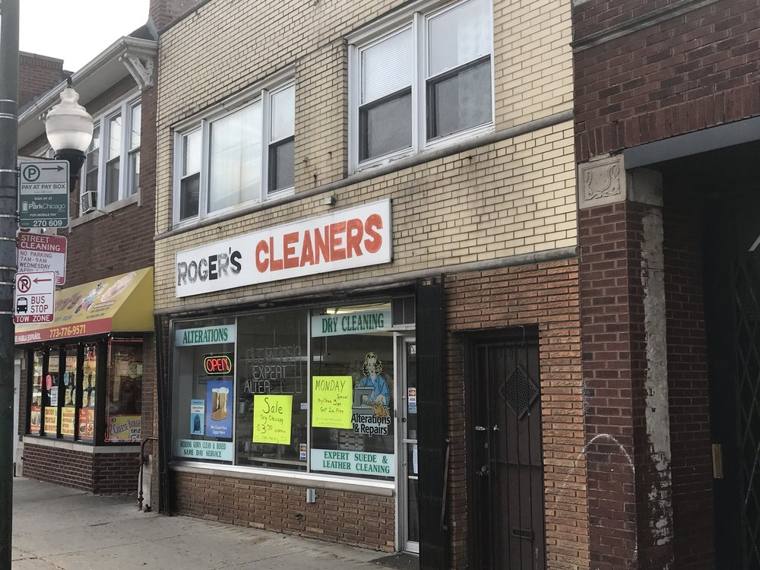 Spring Cleaners and Tailors — attended drop-off laundry counter at 7011 N Sheridan Rd in Rogers Park, Chicago