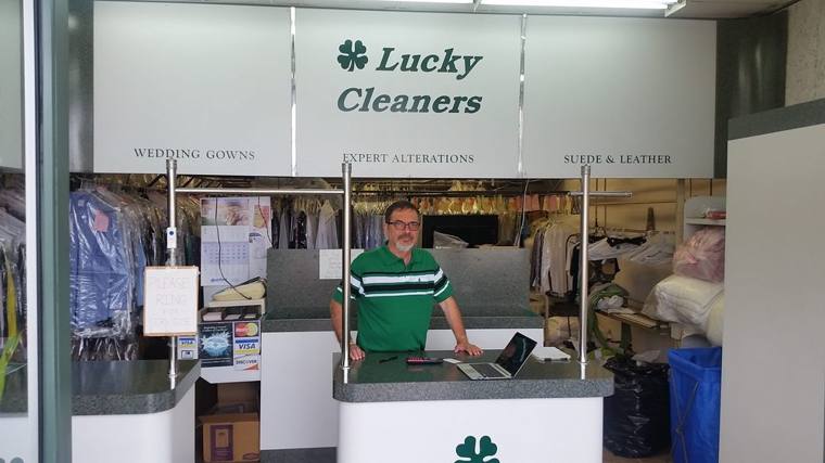 Lucky Cleaners — attended drop-off laundry counter at 4102 N Sheridan Rd in Uptown, Chicago