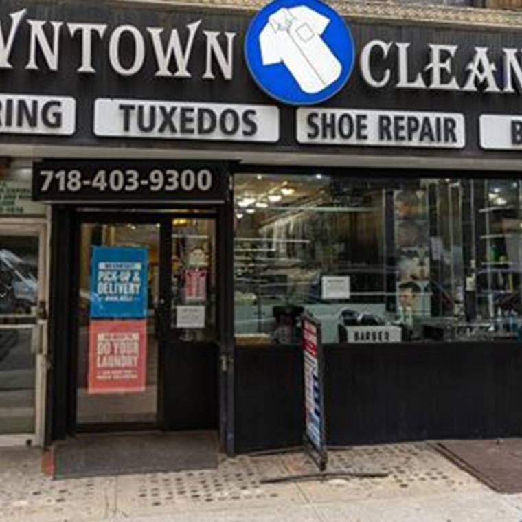 Downtown Cleaners — attended drop-off laundry counter at 163 N Canal St in West Loop, Chicago