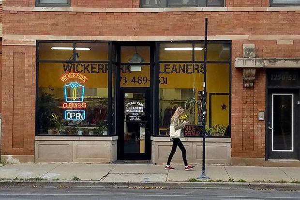 Wicker Park Cleaners — attended drop-off laundry counter at 1250 N Damen Ave in Wicker Park, Chicago